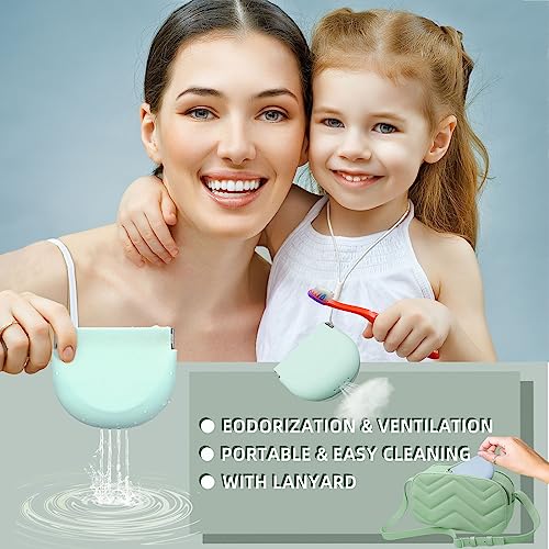 2 Pack Silicone Retainer Case with Lanyard Soft Slim Cute Aligner Case Holder Dental Thin onbuwwsUS supplements
