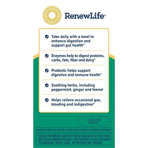 Renew Life Digestive Duo Probiotic + Enzymes; Probiotic Promotes Digestive Health Renew LifeUS supplements