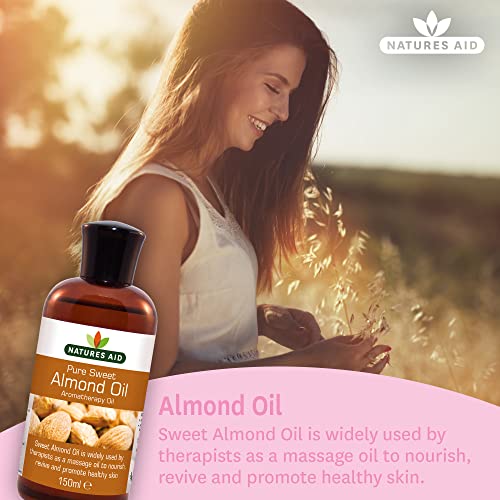 Natures Aid Almond Oil, Pure, Sweet Almond Oil, Massage Oil, Suited to Dry, Sensitive Skin natures aidUS supplements