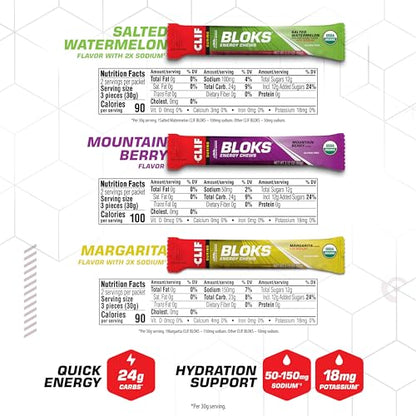 CLIF BLOKS - Energy Chews - Variety Pack - Non-GMO - Plant Based Clif BarUS supplements