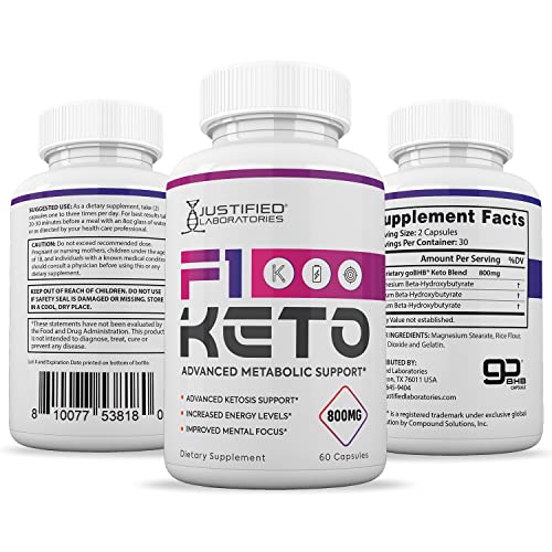 (3 Pack) F1 Keto Pills 800MG Includes goBHB Exogenous Ketones Advanced Ketosis Justified LaboratoriesUS supplements