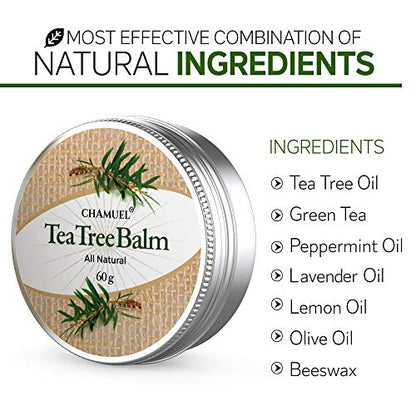 TEA TREE OIL BALM -100% All Natural | Great Cream for Soothing Irritations like Eczema ChamuelUS supplements