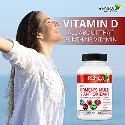 Renew Actives Women's Multi-Vitamin & Antioxidant: Daily Health Supplement for Woman Renew ActivesUS supplements
