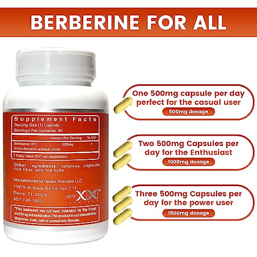 GENEX Berberine HCl 500mg (90 Capsules) | Powerful AMPK Activator, Supports Heart Genex FormulasAu supplements