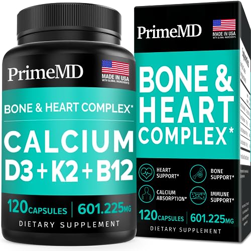Calcium 600mg, Vitamin D3 K2 B12 Supplement - For Heart, Bone & Immune Support PrimeMDUS supplements