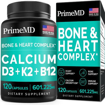 Calcium 600mg, Vitamin D3 K2 B12 Supplement - For Heart, Bone & Immune Support PrimeMDAu supplements