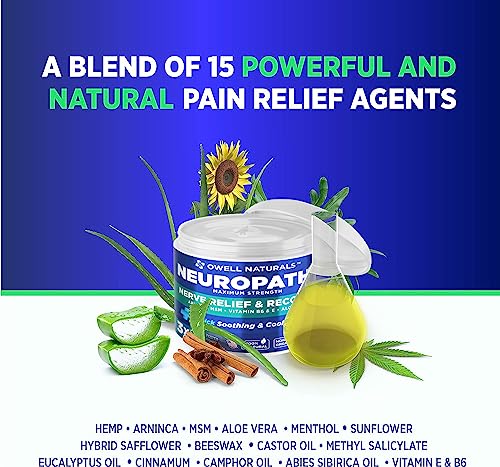 OWELL NATURALS Neuropathy Nerve Relief Cream - Maximum Strength Relief Cream for OWELL NATURALSUS supplements