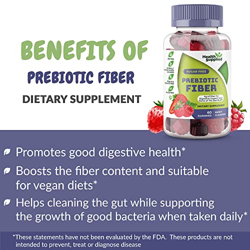 Fiber Prebiotic Gummies Sugar Free, Keto Friendly 2 Pack | Gut Cleansing, Digestive Health Health SuppliedUS supplements