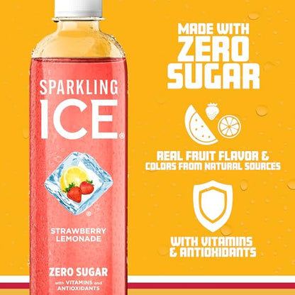 Sparkling Ice, Strawberry Lemonade Sparkling Water, Zero Sugar Flavored Water Sparkling ICEUS supplements