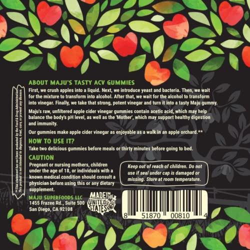 Apple Cider Vinegar Gummies with Mother - Weight Management & Detox - 2X Stronger Maju SuperfoodsAu supplements