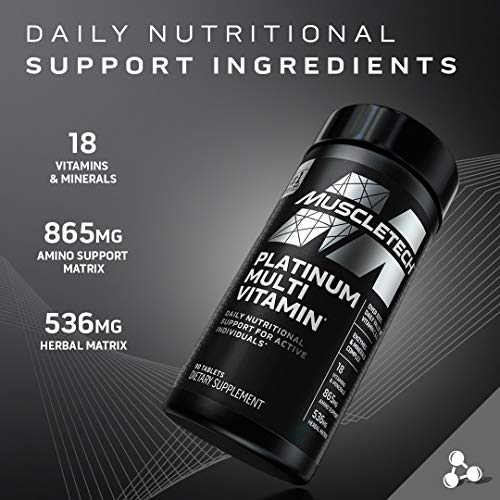 MuscleTech Platinum Multivitamin for Immune Support 18 Vitamins & Minerals Vitamins A MuscleTechUS supplements