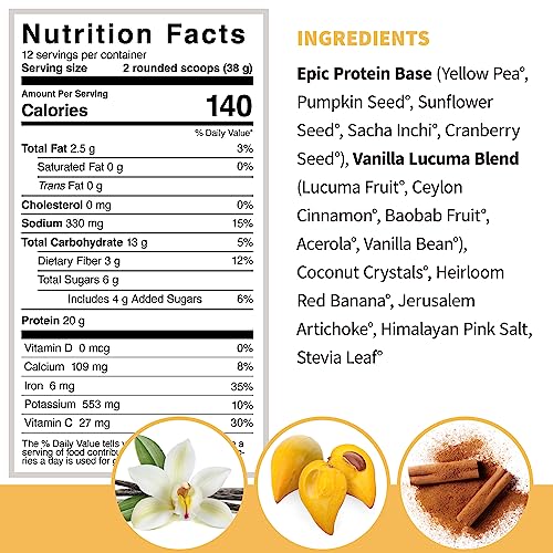Sprout Living Epic Protein Vanilla Lucuma, 454 g Sprout LivingAu supplements