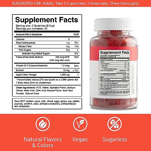 Sacred Roots Sugar-Free, Apple Cider Vinegar Gummies, 60 Gummies – Supports Healthy Sacred RootsUS supplements