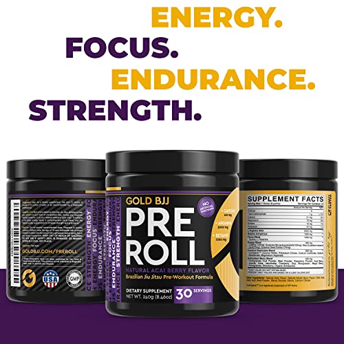 Gold BJJ PreRoll - Jiu Jitsu Pre Workout Supplement for Energy, Focus, and Endurance Gold BJJAu supplements