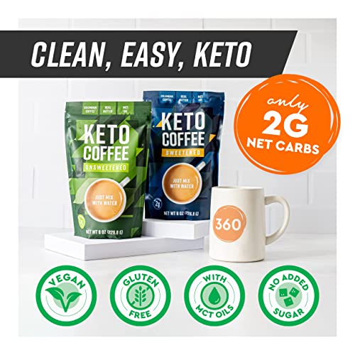 360 Nutrition Instant Keto Coffee with MCT Oil, Coconut Oil, Sweetened, Gluten Free 360 NutritionUS supplements