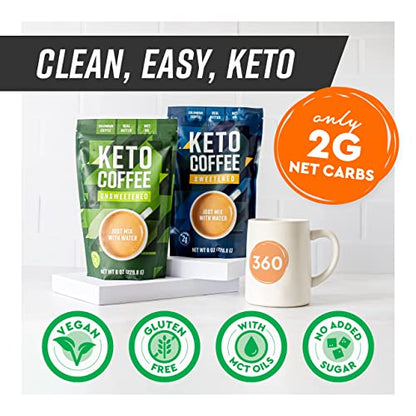 360 Nutrition Instant Keto Coffee with MCT Oil, Coconut Oil, Sweetened, Gluten Free 360 NutritionUS supplements