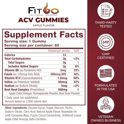 FIT60 Keto Apple Cider Vinegar Gummies with The Mother | Keto ACV Gummies for Advanced Healthy Weight FIT60US supplements