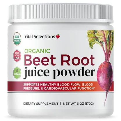 Vital Selections 100% Organic Beet Root Juice Powder, Highest Purity and Potency Vital SelectionsUS supplements