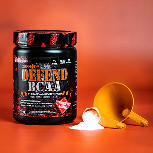Grenade Defend BCAA Powder, Strawberry Mango, 390 g (7 g BCAA's Per Serving GrenadeUS supplements