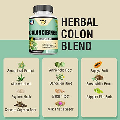 Happi Mi Nutrition Colon Cleanse, Colon Detox, All Natural Herbal Formula, Support Healthy Happi Mi NutritionUS supplements