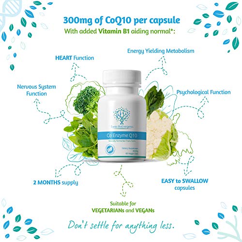 Co Enzyme Q10 CoQ10 300mg 60 Capsules - Superior Naturally Fermented Trans Form swiss bioenergeticsUS supplements
