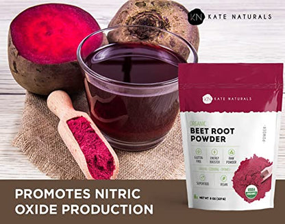 Kate Naturals Beet Root Powder for Baking & Smoothies (8oz) USDA Organic Beetroot Powder Kate NaturalsUS supplements