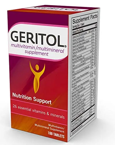 Geritol Multi-Vitamin Nutritional Support Tablets, Balance of 26 Essential Vitamins and Minerals, 100-Count Bottles (Pack of 2) GeritolAu supplements