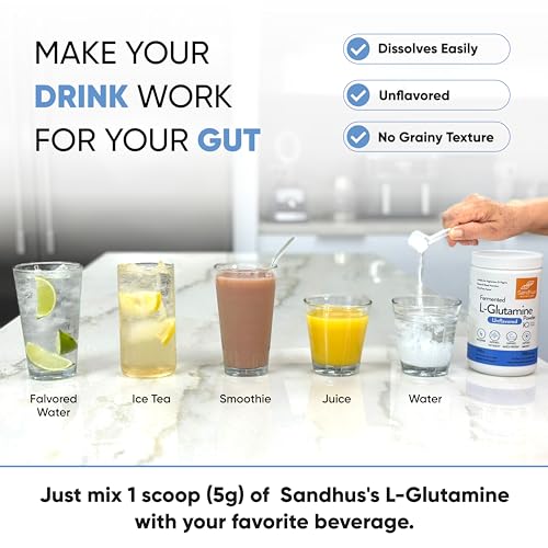 Sandhu's L-Glutamine - 100 Servings -Made in USA -500 Gram- Non-GMO- Amino Sandhu'sUS supplements