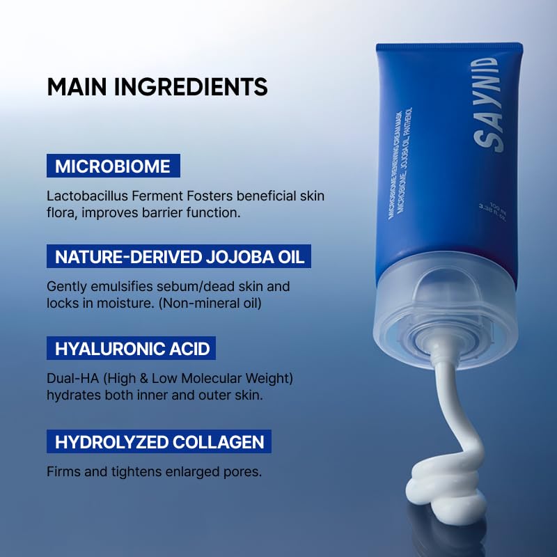 SAYNID MICROBIOME RENEWING CREAM MASK TRIAL KIT, Wash-off Cream, Soft Exfoliating Face Scrub Dead Skin Cells | 4.5g/0.15oz (3EA) SAYNIDAu supplements