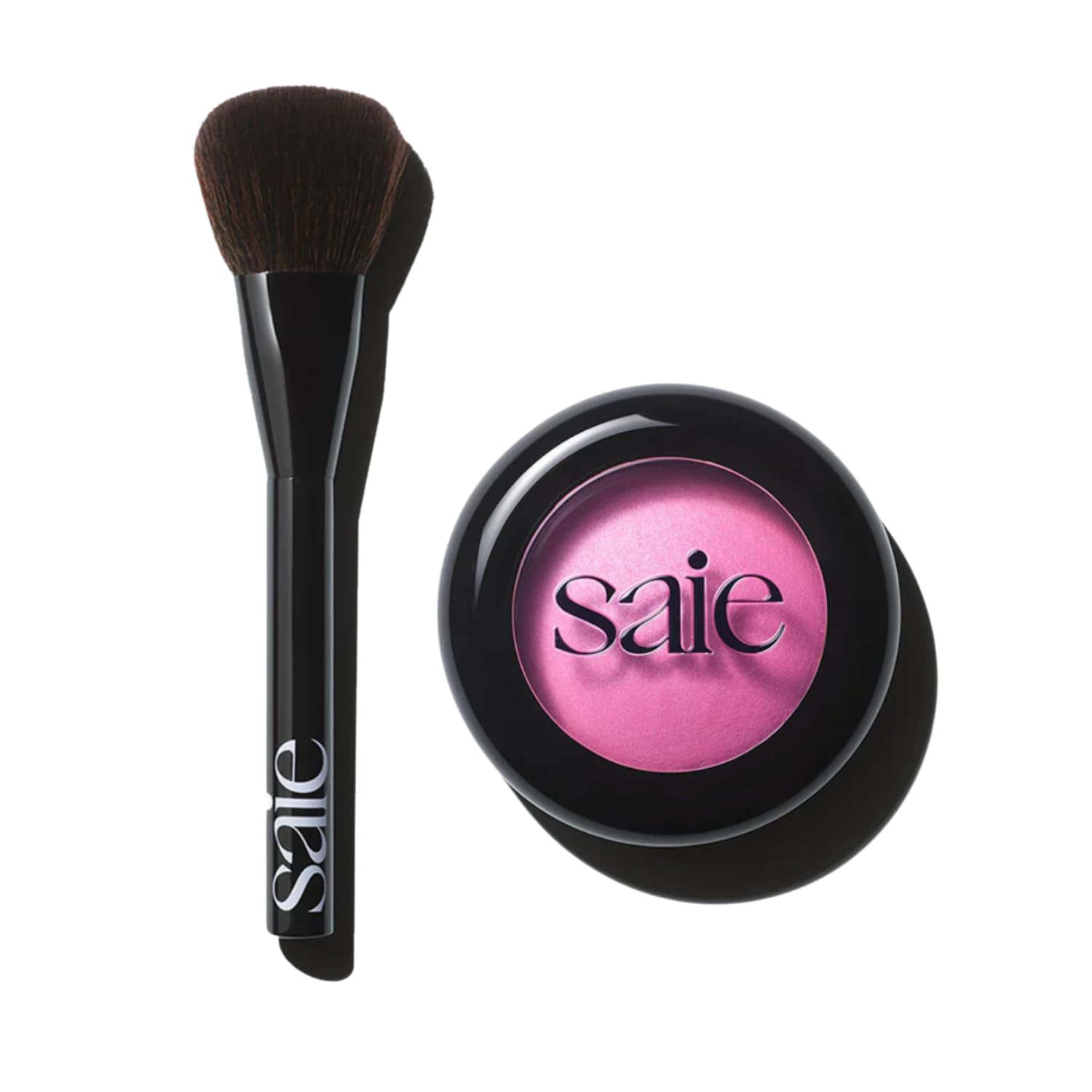 Saie Blush & Brush Duo - SuperSuede Baked Blush in Bella (.01 oz) & Powder Blush Brush - Talc-Free, Moisturizing Blush with Vegan, Fluffy Brush for Seamless Application SaieAu supplements