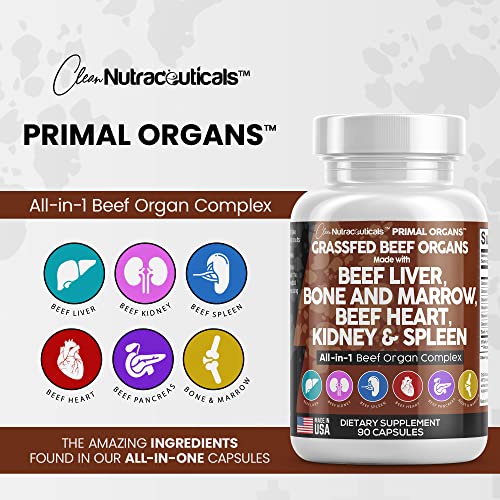 Grass Fed Beef Liver Capsules 3000mg - Premium Quality Beef Organs Clean NutraceuticalsUS supplements