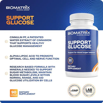 BioMatrix Blood Sugar Support Supplement w/Cinnamon, Gymnema, Lipoic Acid, Vanadyl BioMatrixUS supplements