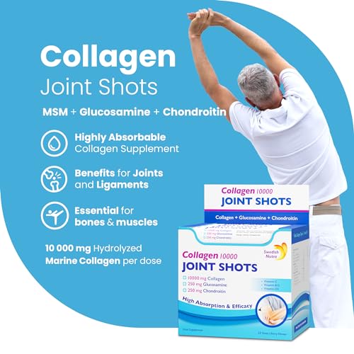Swedish Nutra Collagen 10000 Joint Shots | High Strength Type 1, 2 & 3 Collagen for Body, Joints & Ligaments Swedish NutraAu supplements