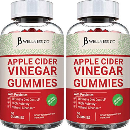 (2-Pack | 120 Gummies) Premium Apple Cider Vinegar Gummies - Raw, Natural, Unfiltered ACV JB Wellness CoUS supplements