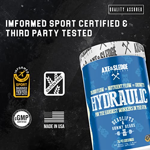 Axe & Sledge Supplements Hydraulic Stimulant-Free Pre-Workout Powder, ICEE Blue Axe & SledgeAu supplements