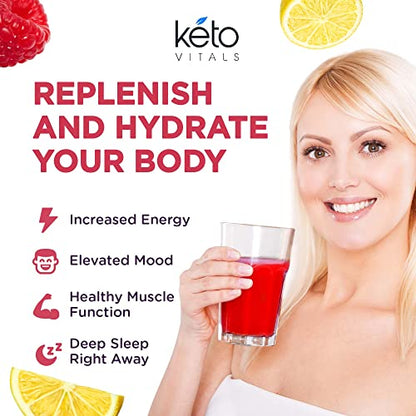 Keto Vitals Electrolytes Powder - Sugar Free Keto Electrolytes Powder with Potassium Keto VitalsUS supplements