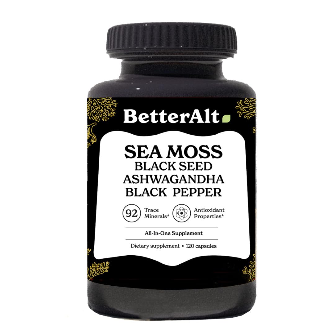 Better Alt Sea Moss Capsules- Irish Sea Moss with Black Seed Oil, Ashwagandha & Black Better AltUS supplements