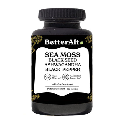 Better Alt Sea Moss Capsules- Irish Sea Moss with Black Seed Oil, Ashwagandha & Black Better AltUS supplements