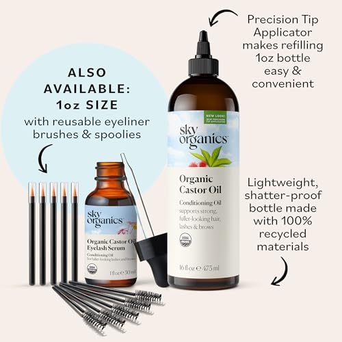 Sky Organics Organic Castor Oil (16 oz) USDA Certified Organic, 100% Pure, Cold Pressed Sky OrganicsAu supplements