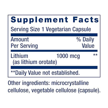 Life Extension Lithium 1000 mcg - for Brain Health, Anti-Aging & Longevity Life ExtensionUS supplements