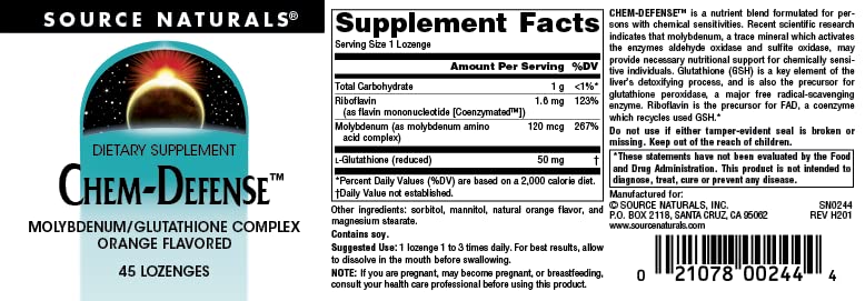 Source Naturals Chem-Defense - 45 Orange Lozenges Source NaturalsAu supplements