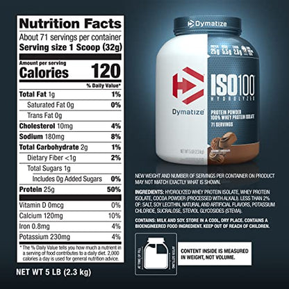 Dymatize ISO100 Hydrolyzed Protein Powder, 100% Whey Isolate Protein, 25g of Protein DymatizeUS supplements
