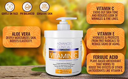 Advanced Clinicals Vitamin C Cream. Advanced Brightening Cream. Anti-aging cream Advanced ClinicalsUS supplements