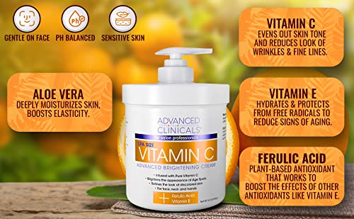 Advanced Clinicals Vitamin C Cream. Advanced Brightening Cream. Anti-aging cream Advanced ClinicalsUS supplements