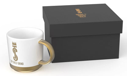 Top Shelf Grind Coffee Mug - The Prosperity Cup (Drink & Grow Rich) - White & Gold Join Top Shelf GrindUS supplements