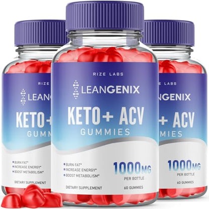 (3 Pack) Leangenix Keto ACV Gummies, Leangenix Keto + ACV for Advanced Weight Loss rize labsUS supplements