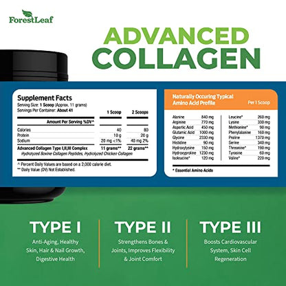 Collagen Peptides Powder Unflavored - Hydrolyzed Collagen Protein Powder ForestLeafUS supplements