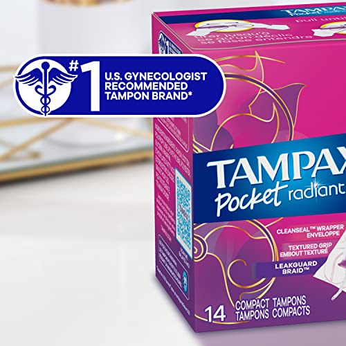 Tampax Pocket Radiant Compact Plastic Tampons, With LeakGuard Braid, Regular Absorbency TampaxAu supplements