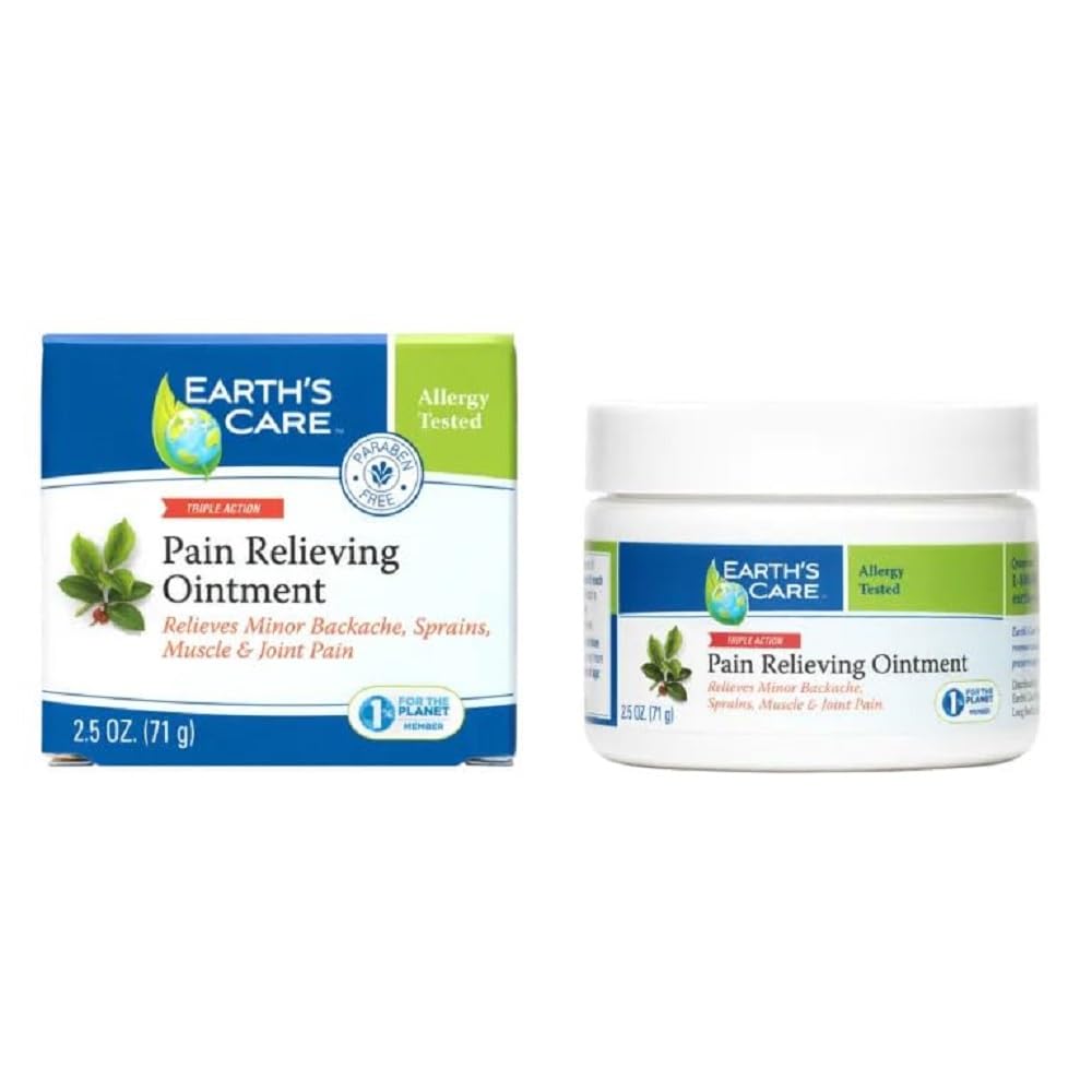 Earth's Care Pain Relieving Ointment - Triple Action Muscle and Joint Cream - Topical Analgesic 2.5 oz. (71 g) Earth's CareAu supplements