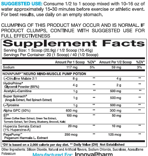 InnovaPharm NOVAPUMP Neuro Mermaid Kisses 14.7 Ounces InnovaPharmUS supplements